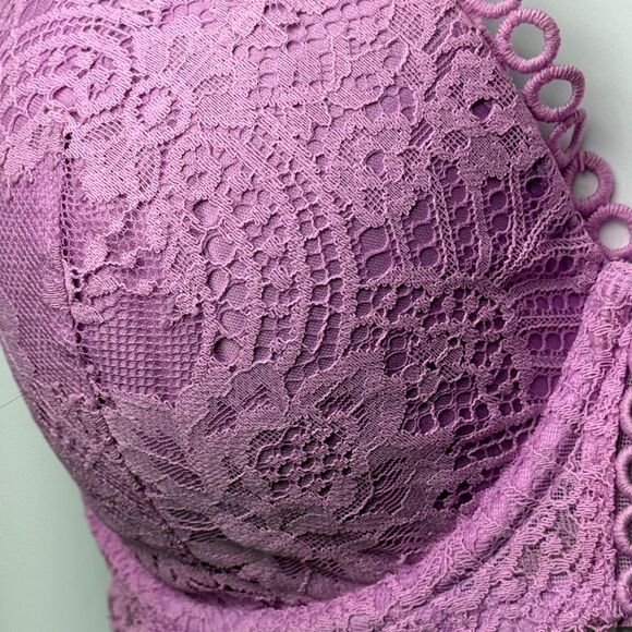 Victoria's Secret Dream Angels Pink Rose Lace 34DD Bra Full Coverage Underwire - Picture 3 of 7